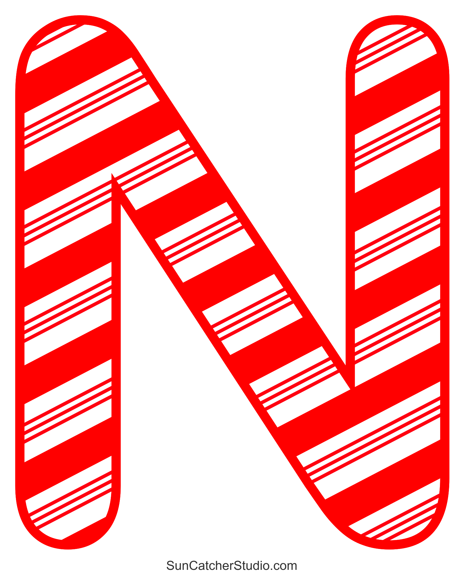 candy cane font (printable stripped christmas lettering) – free